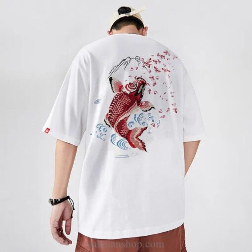 Brocade Carp Embroidered Oversized Sukajan T-Shirt 4