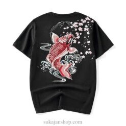 Brocade Carp Embroidered Oversized Sukajan T-Shirt 1 Brocade Carp Embroidered Oversized Sukajan T-Shirt 1