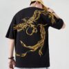 Unisex Golden Phoenix Embroidered Summer T-Shirt 12